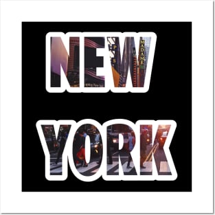 New York city walk typography letters NY city Posters and Art